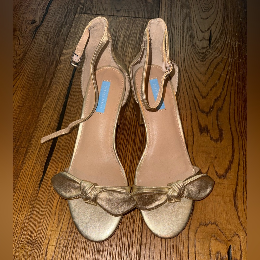 Draper James Preston Sandal Natural‎ Size 9 Ankle Strap Block Heel